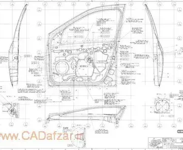 نقشه های دو بعدی صنعتی 1 پوسته داخلی درب جلو (Front Door iner)