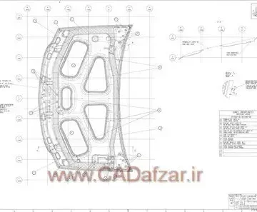 نقشه های دو بعدی صنعتی 2 آستر درب موتور یا تقویتی درب موتور (Hood insulator/Hood inner /Doublure capot)