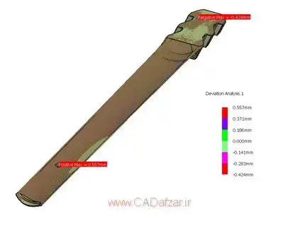 آنالیز ابعادی مدل سه بعدی و ابرنقاط قطعه شماره 2
